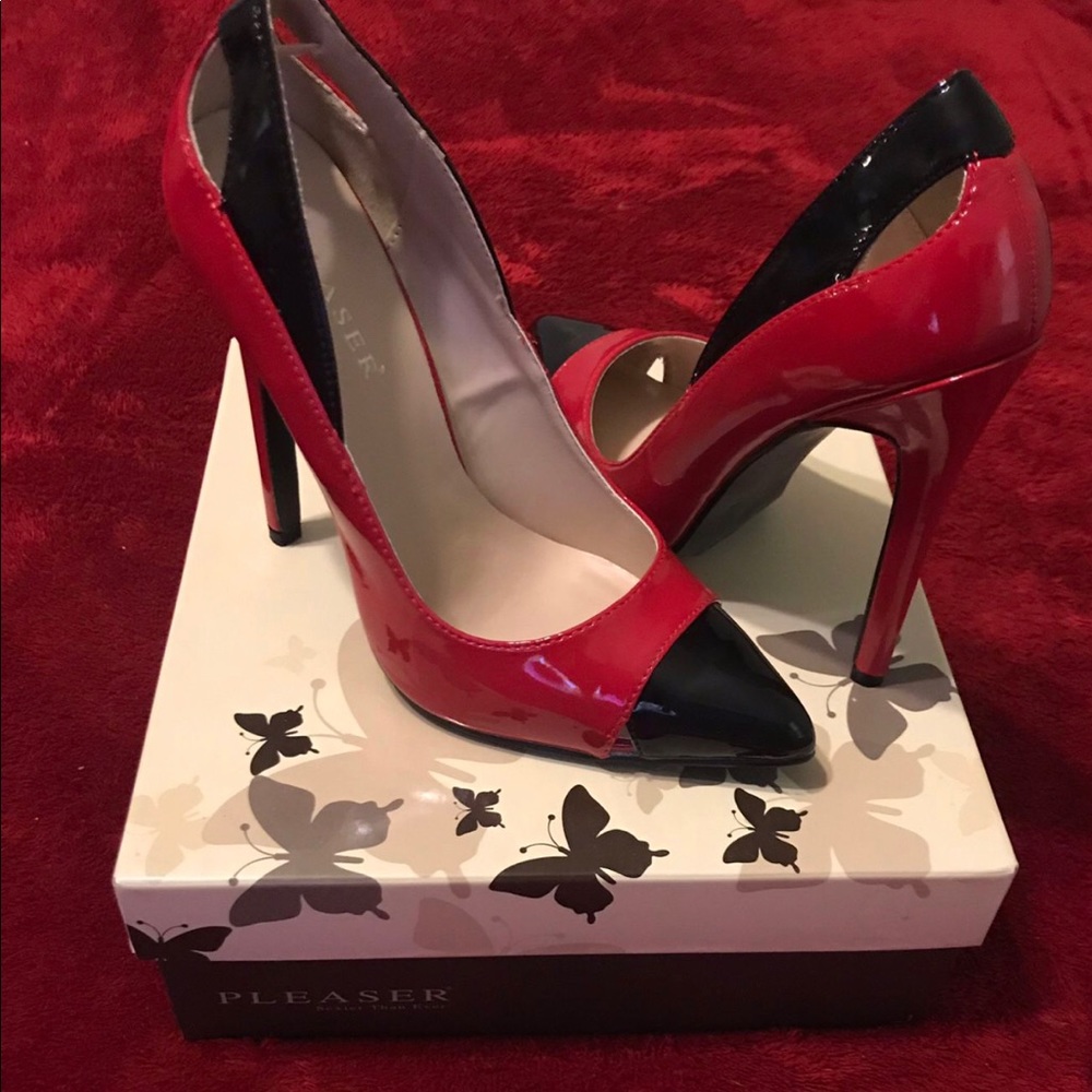 Stilettos black/red patent leather